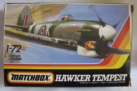 Matchbox 1/72 Hawker Tempest MkVI or MkII - No.6 Sq Nicosia 1945 or Royal Indian Air Force No.7 Sq Poona India 1949, PK-23 plastic model kit